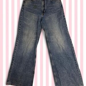 Divided Wide Leg Flare Jeans in Faded Blue